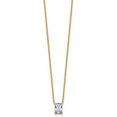 14k 2 1/2 carat Lab Grown Diamond VS+ F+ Radiant Complete 18 inch Four Prong Pendant Necklace